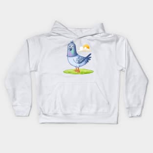 Pigeon Hand Drawn Kids Hoodie